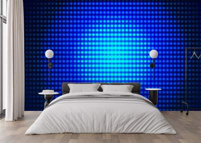 Dot  white blue pattern screen led light gradient texture background. Abstract  technology big data digital background. 3d rendering. Wall mural