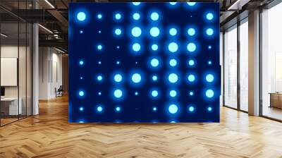 Dot  white blue pattern screen led light gradient texture background. Abstract  technology big data digital background. 3d rendering. Wall mural