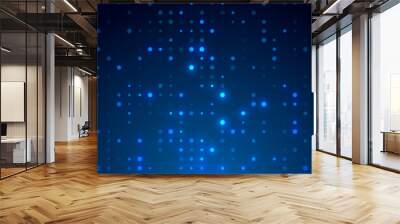 Dot  white blue pattern screen led light gradient texture background. Abstract  technology big data digital background. 3d rendering. Wall mural