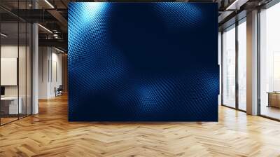 Dot white blue wave light screen gradient texture background. Abstract  technology big data digital background. 3d rendering. Wall mural