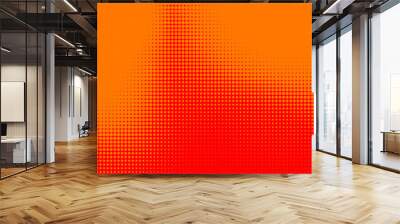 Dots halftone orange color pattern gradient texture with technology digital background. Dots pop art comics with summer background. Wall mural