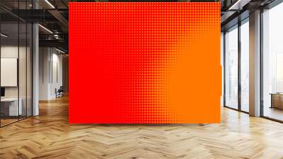 Dots halftone orange color pattern gradient texture with technology digital background. Dots pop art comics with summer background. Wall mural