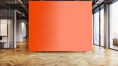 Dots halftone orange color pattern gradient texture with technology digital background. Dots pop art comics with summer background. Wall mural