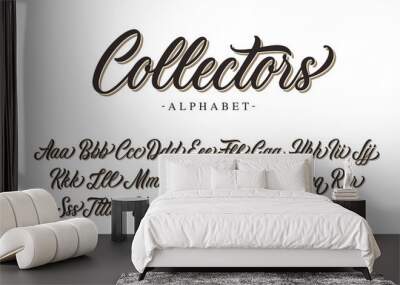 Collectors premium script font design. Vector alphabet. Wall mural