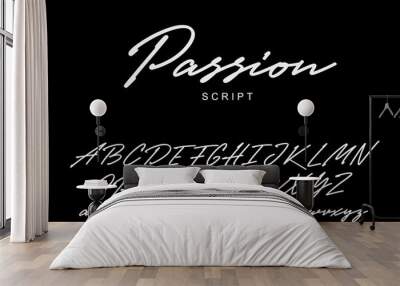 Passion script design. Vector alphabet. Wall mural