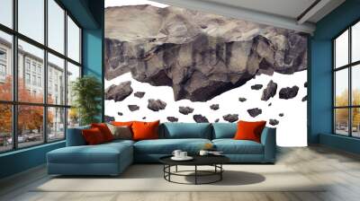 Isolated floating rock Wall mural