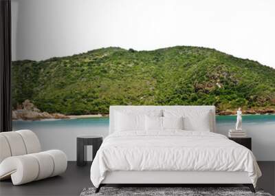 Isolated transparent landscape of a distant island Wall mural