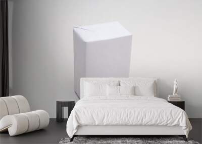 White box gift on white background Wall mural