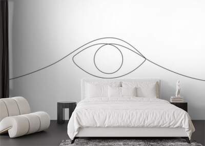 Single continuous one line art eye. design sketch outline drawing vector illustration Wall mural