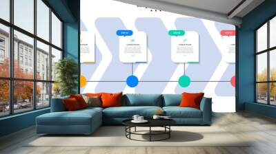 Business infographic design template with 4 options, steps or processes. Can be used for workflow layout, diagram, annual report, web design Wall mural