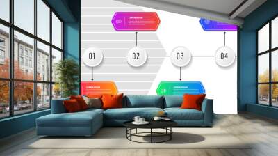 business information display process chart abstract element of the diagram diagram with step, option Wall mural