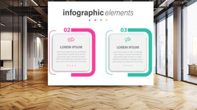 Creative concept for infographic with 4 steps. Four colorful graphic elements. Timeline design for brochure, presentation. Infographic design layout, Concept of business model with 4 successive steps. Wall mural