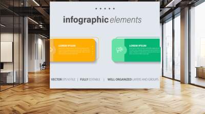 Four text box infographic elements. Business template for presentation. Vector concept with 4 options or steps.
 Wall mural