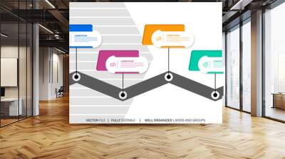 Investment efficiency infographic chart design template. Editable infochart with icons. Instructional graphics with 4 step sequence. Visual data presentation.
 Wall mural