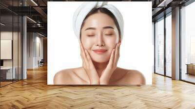 Beauty Asian women spa skin healthy on 100% isolate white background. Wall mural