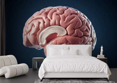 High resolution rendered human brain structure Wall mural