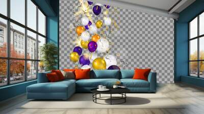 balloons on transparent background Wall mural