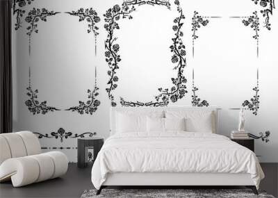 Elegant roses floral elements Wall mural