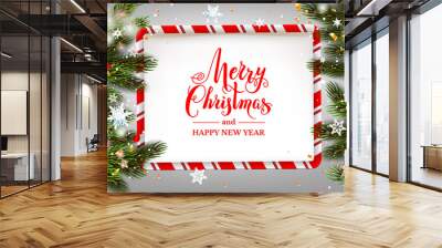 Festive winter template Wall mural