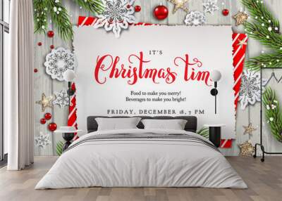 Holiday nature card invitation Wall mural