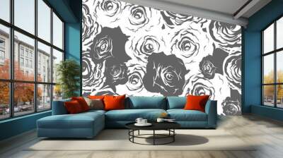 monochrome roses seamless Wall mural