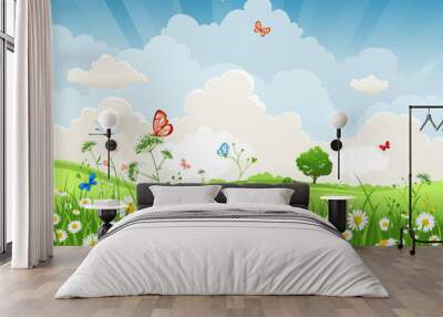 Summer sunny landscape Wall mural