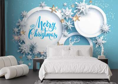 Winter Christmas frame for greeting Wall mural