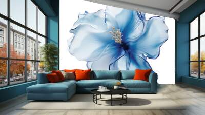 abstract blue flower isolated on transparent background cutout Wall mural