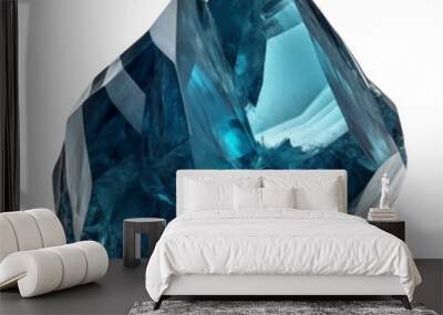 blue diamond isolated on transparent background cutout Wall mural