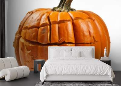 broke halloween pumpkin isolated on transparent background cutout Wall mural