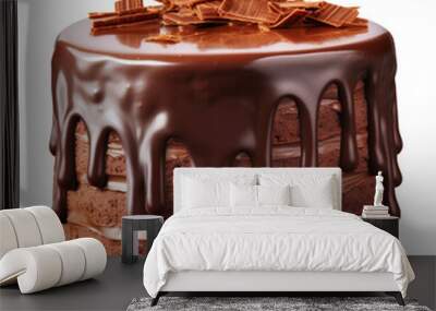 chocolate cake isolated on transparent background cutout Wall mural