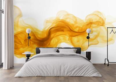 gold smoke isolated on transparent background cutout Wall mural