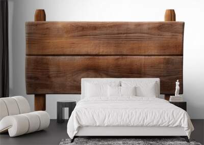 old wooden board isolated on transparent background cutout Wall mural