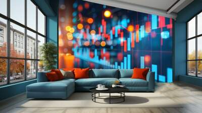 stock market , copy space concept for wallpaper or background Wall mural