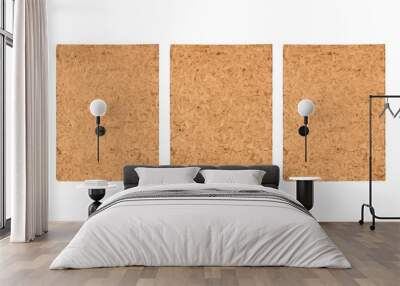 three cork board isolated on transparent background cutout Wall mural