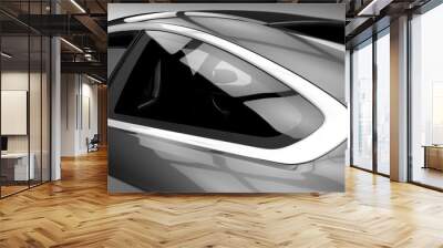 generic brandless sports car closeup detail (with grunge overlay) - 3d illustration Wall mural