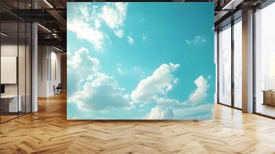 Blue sky cloud gradient light white background. Beauty dummer clear cloudy in sunshine calm bright winter air bacground. environment day horizon skyline view spring Wall mural