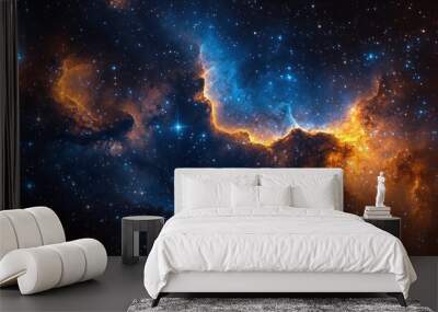 Galaxy background illustration with stars, space galaxy background, background with space, milky way supernova Wall mural