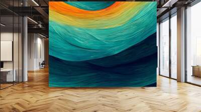 Abstract background with colorful waves. liquid Flow design. Wall mural