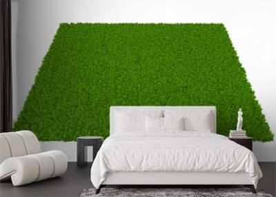 Green lawn on white background. 3D illustration Wall mural