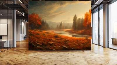 Beautiful autumn landscape Wall mural