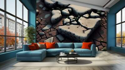 Ground illustration. Dirty ground texture. Wall mural