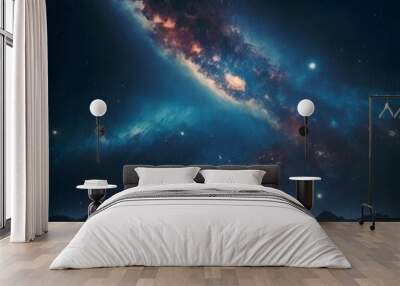 Space galaxy background with planets and stars Wall mural