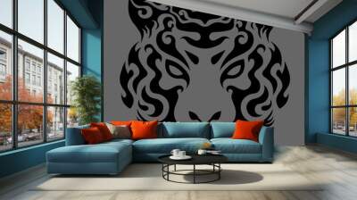 abstract swirly tiger face in asian style Wall mural