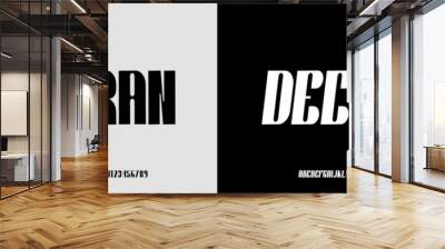 Modern condensed bold,italic, abstract digital alphabet font. Minimal technology typography, Creative urban sport fashion futuristic font and with numbers. vector illustration Wall mural