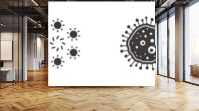 Bacteria virus icons set. Simple set of bacteria virus vector icons for web design on white background
 Wall mural