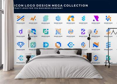 Business logo design mega collection. Abstract colorful icon logo design for your company identity Wall mural