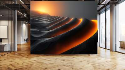 Abstract black background with soft, gradient light effects Wall mural