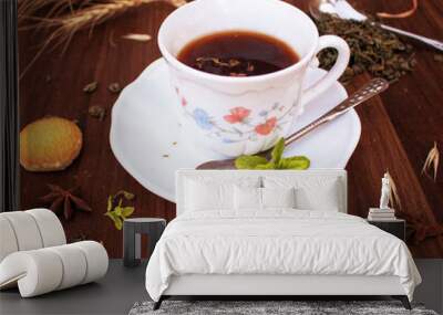 cup of tea with spices Wall mural