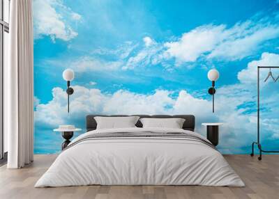 Blue sky with white clouds. Wall mural